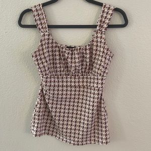 XS Ann Taylor white and red tank top